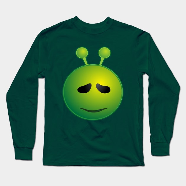 Funny Alien Monster ET Extraterrestrial Martian Green Man Emoji for Women, Men and Kids 16 Long Sleeve T-Shirt by PatrioTEEism